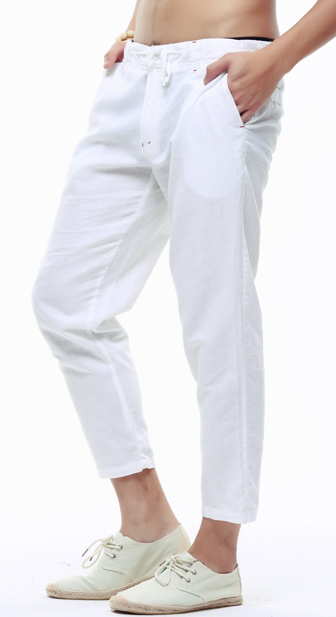 tapered linen pants mens