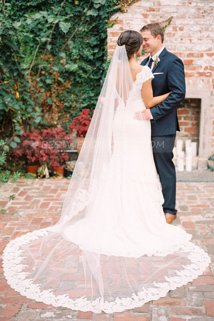 lace trim veil