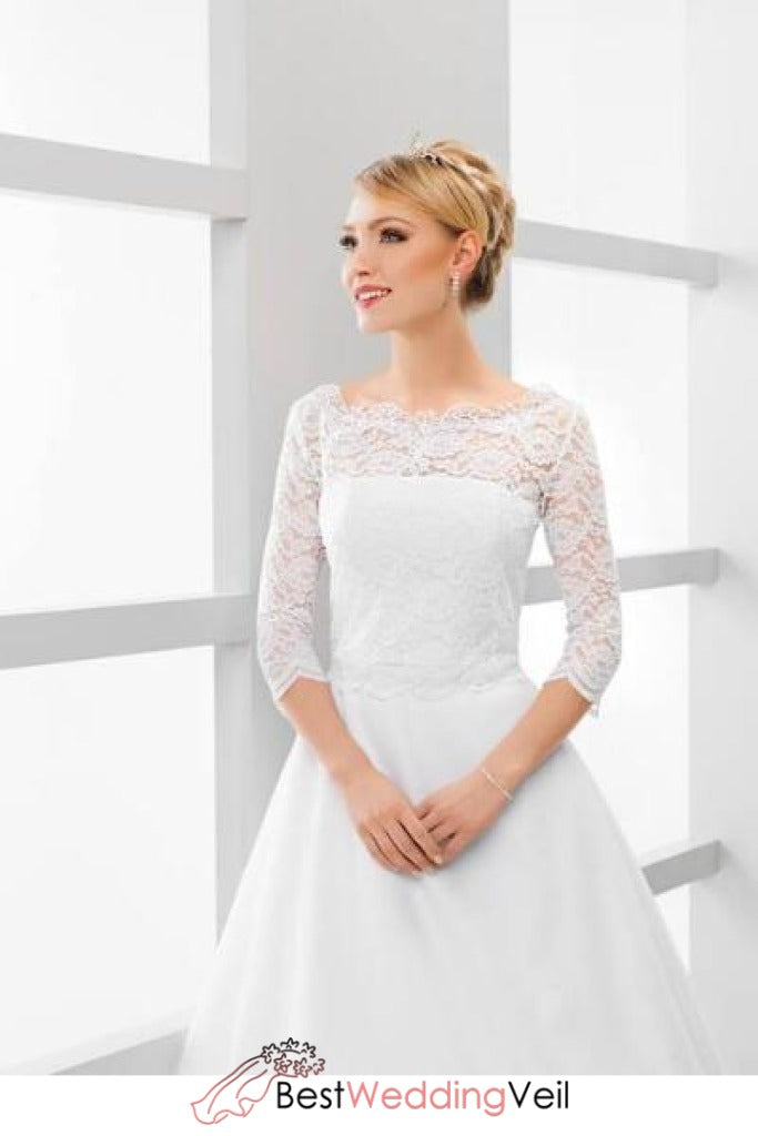 lace wedding dress topper with sleeves