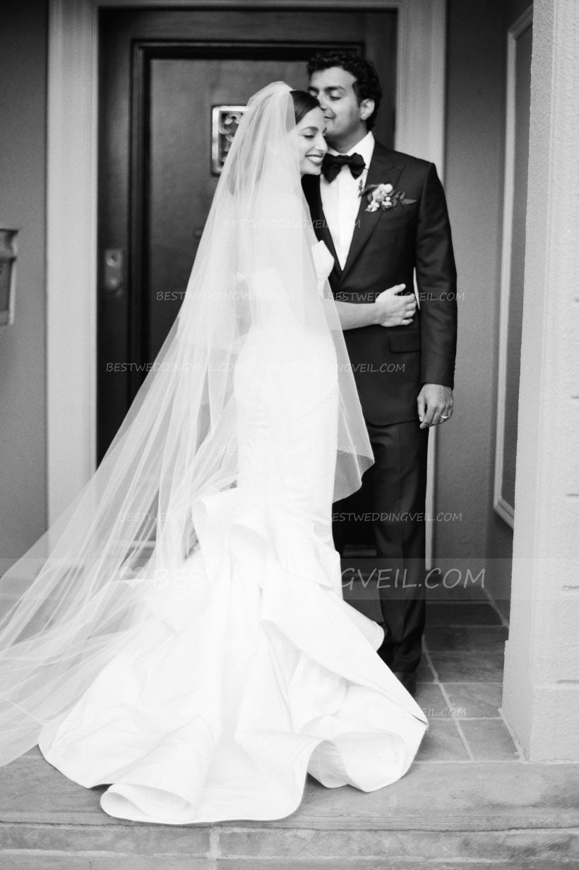 two tier ivory wedding veil