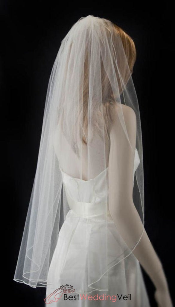 cream wedding veil