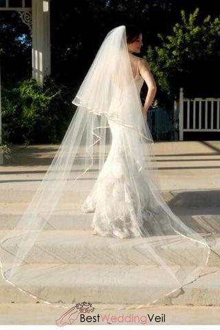 cathedral length wedding veils with blusher