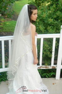 full length veil with crystals