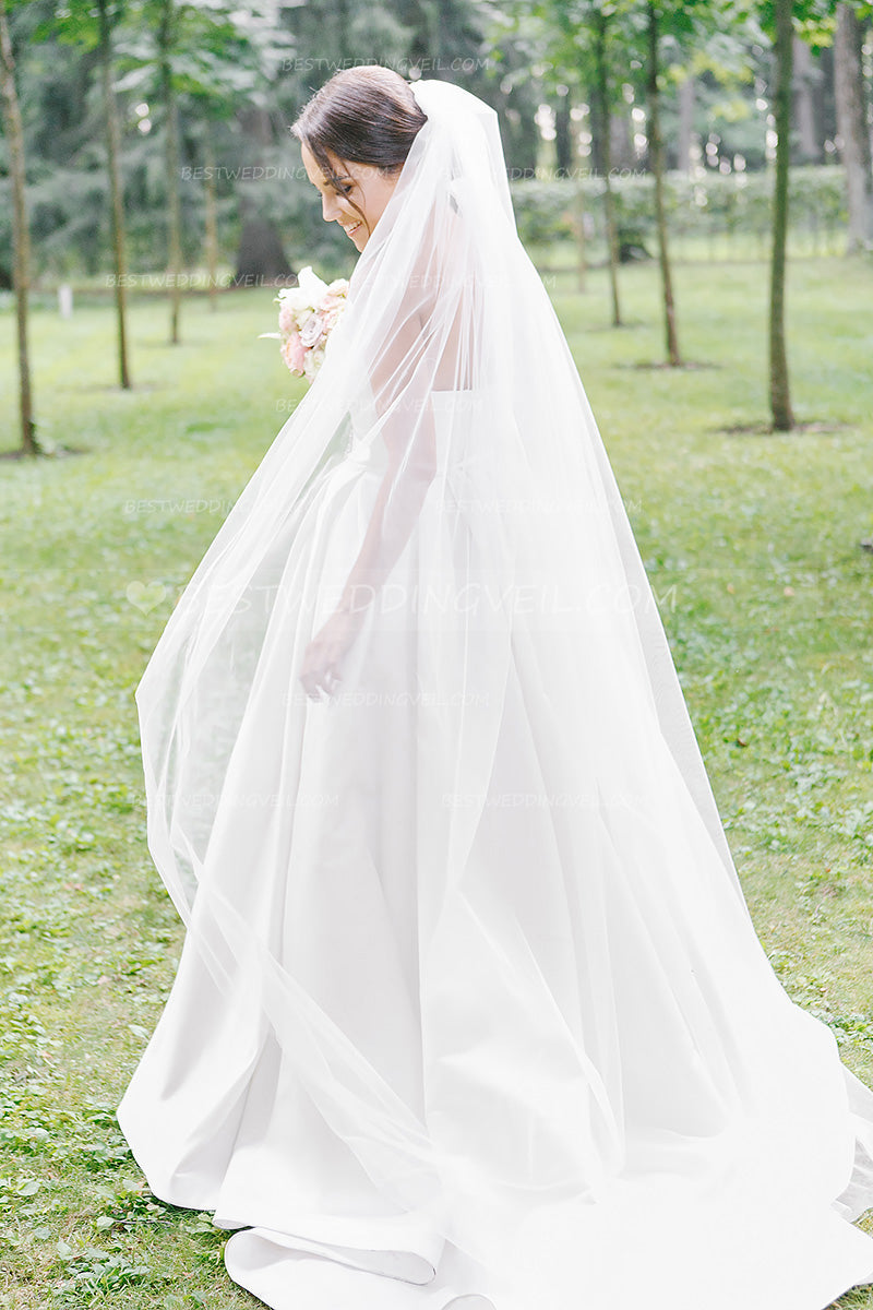 simple ivory veil