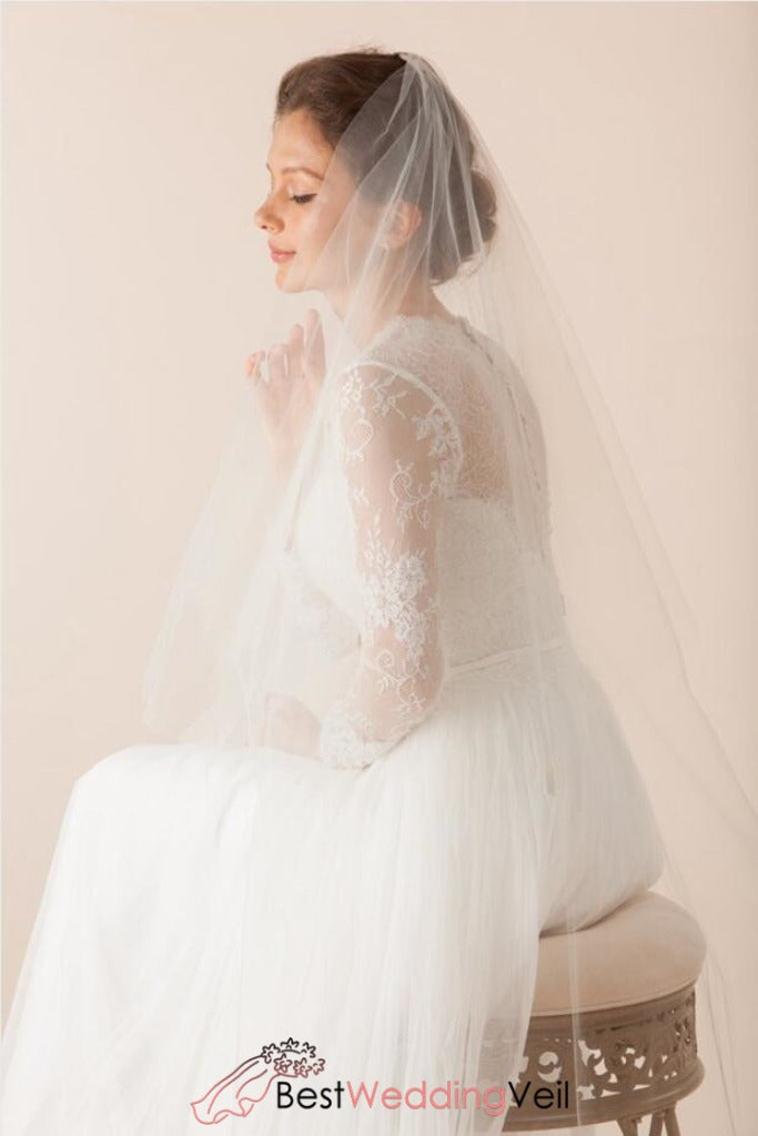 cathedral length veil with blusher