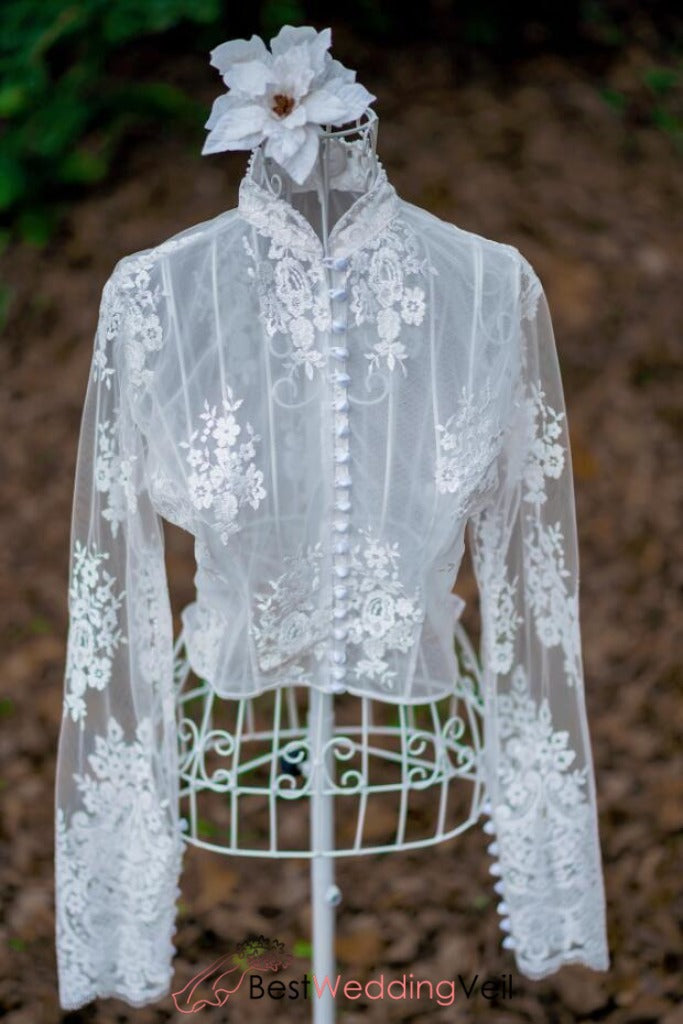 long sleeve lace wedding jacket