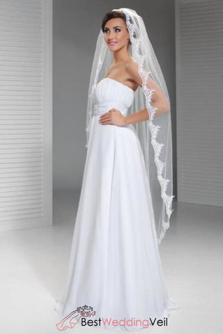 One Tier Wedding Veil Single Tier Cheap Bridal Veil Bestweddingveil