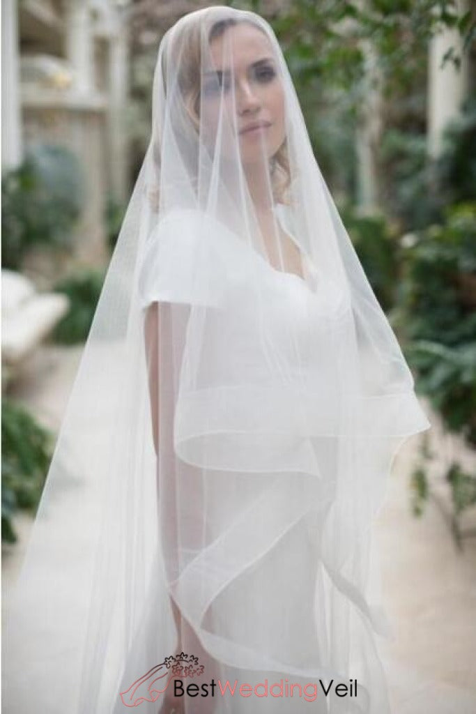 cream wedding veil