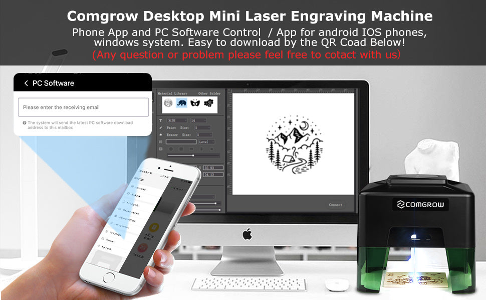 Upgrade Comgrow Mini Laser Engraver-1 Year Warranty - Comgrow