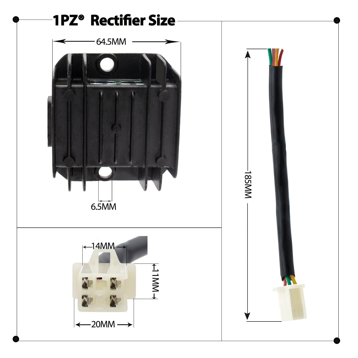 1PZ 4-Pin 12V Full-wave Motorcycle Regulator Rectifier for 50cc 70cc 9 –  1PZ® Brand