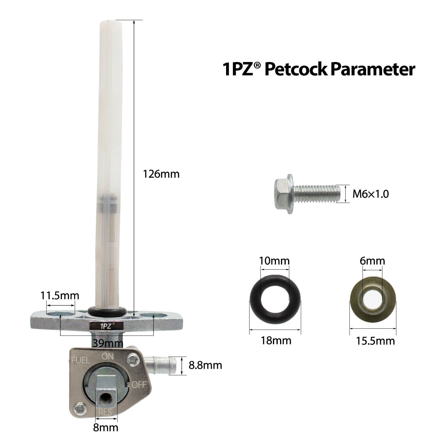1PZ Vacuum Fuel Pump Petcock for GY6 50cc 125cc 150cc 139QMB 152QMI 15 –  1PZ® Brand