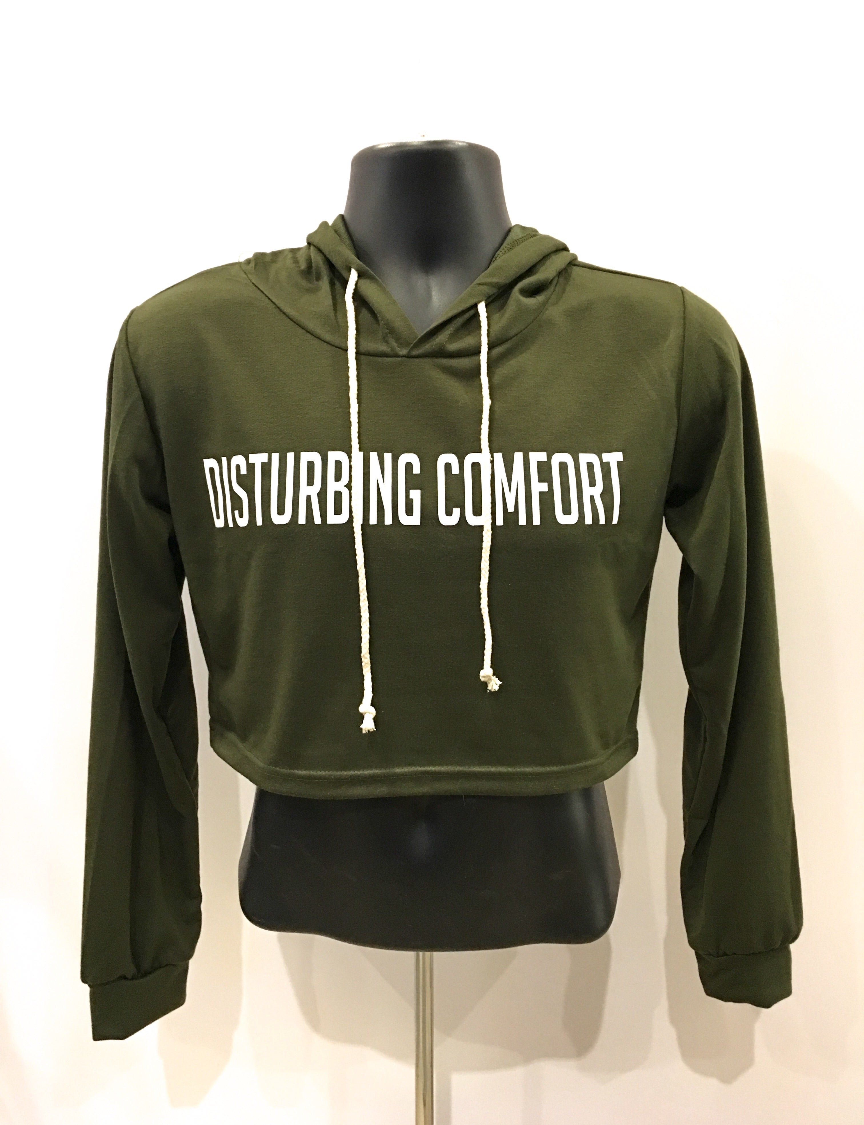 green crop top hoodie