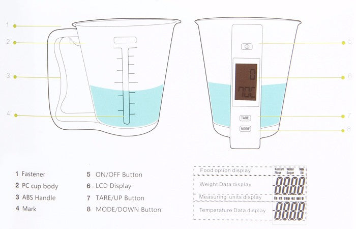 Judee's Digital Measuring Cup and Scale - The Right Amount Every