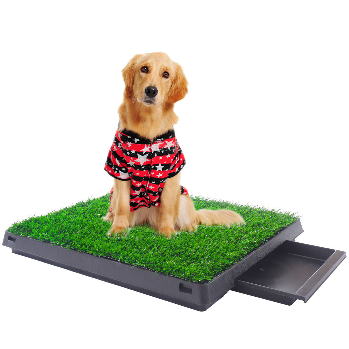 Indoor Puppy Dog Pet Potty W/Tray Training Pee Pad Mat Tray Grass Hous