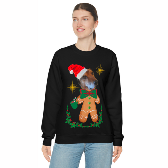 Personalized with your Pet Gingerbread Ugly Christmas Sweatshirt