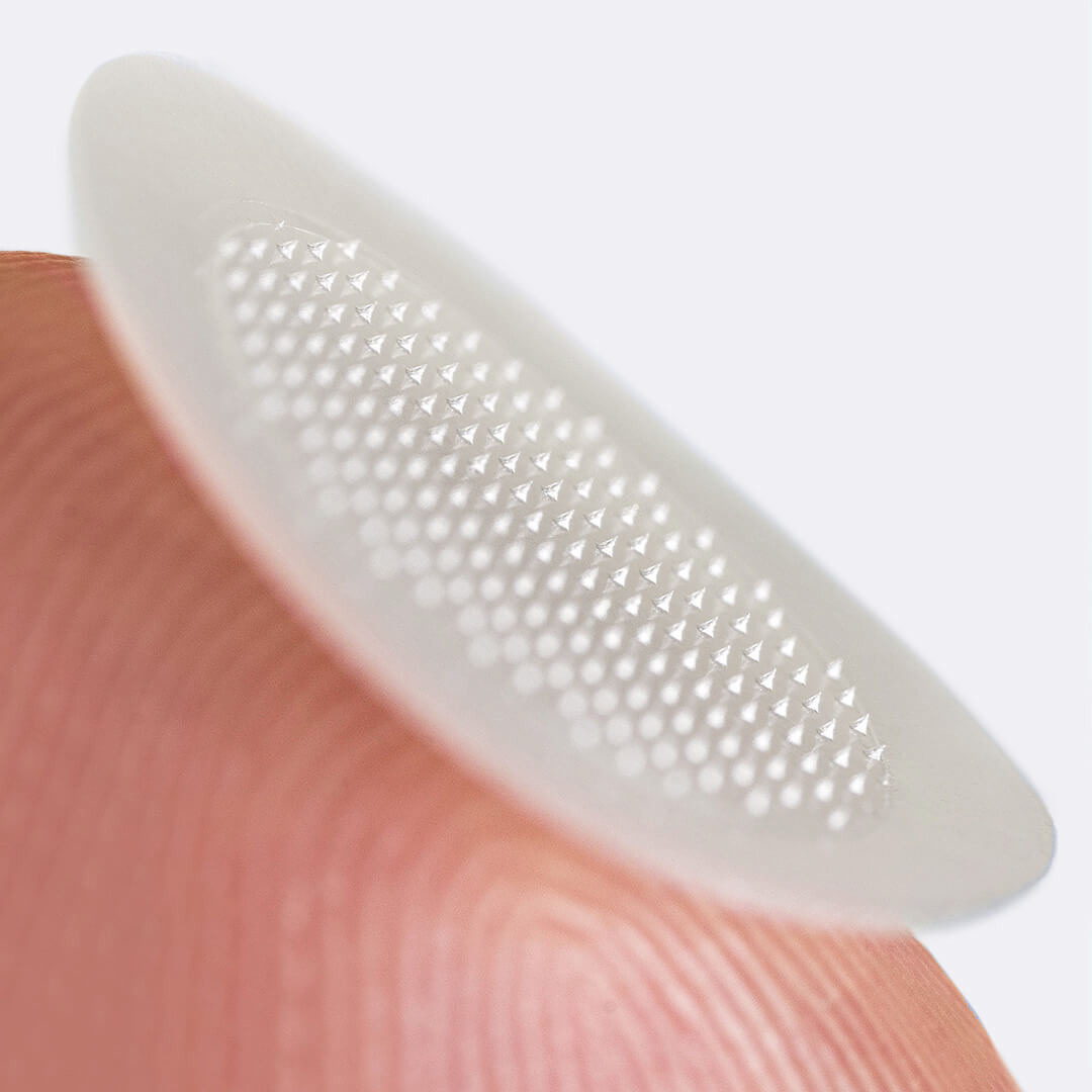 The Micropoint patches uses proprietary technology for a painless application.