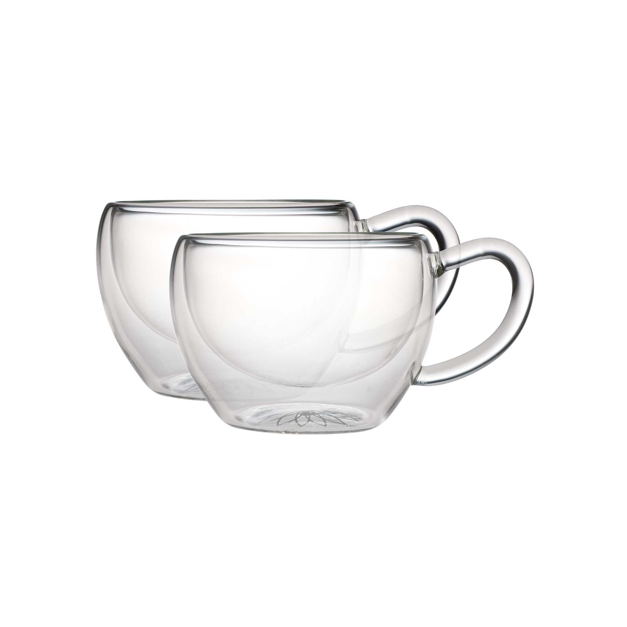 glass and metal tea cups