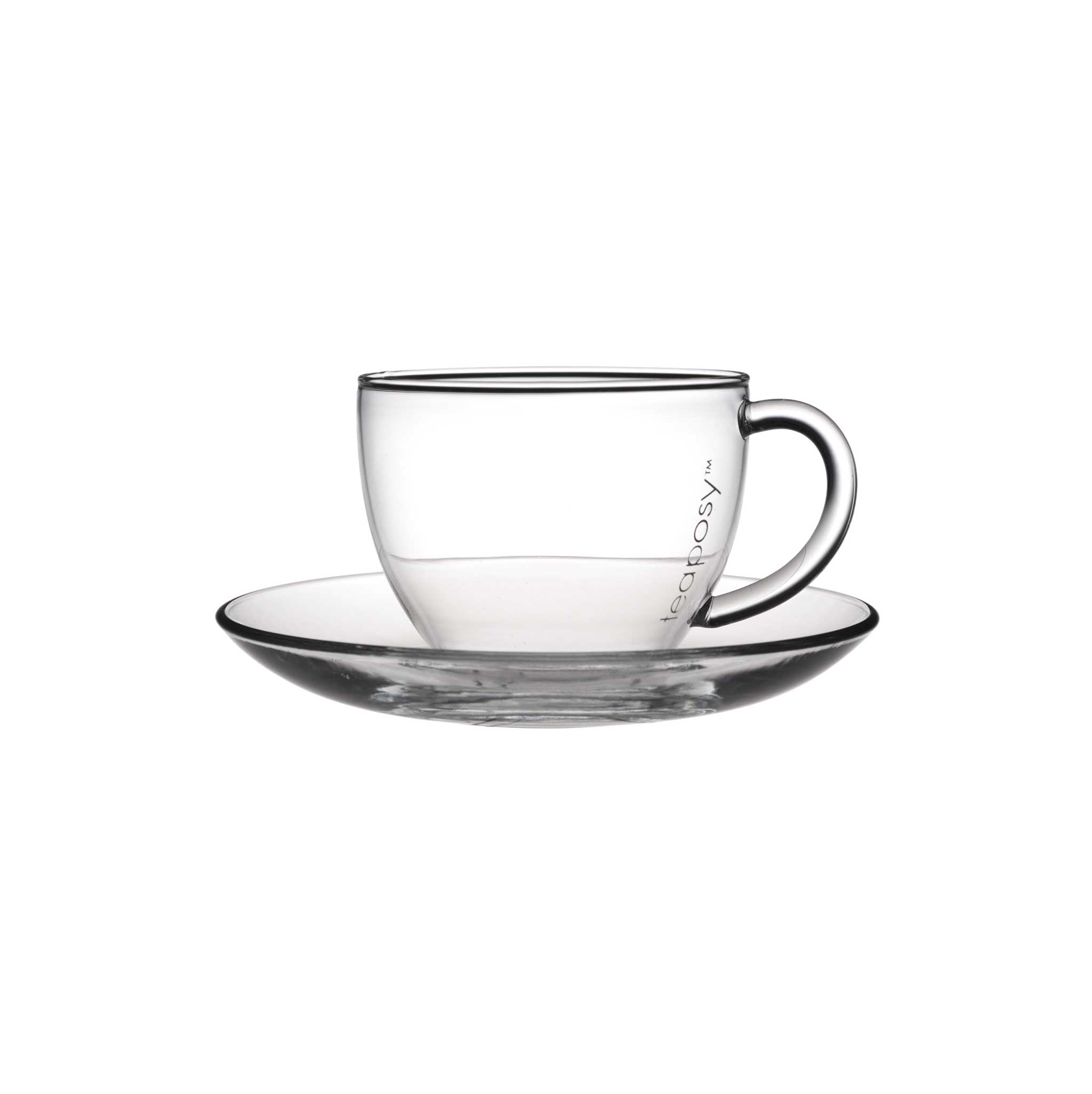 glass tea cup and saucer