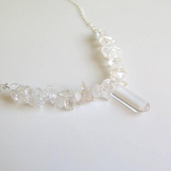 clear quartz choker