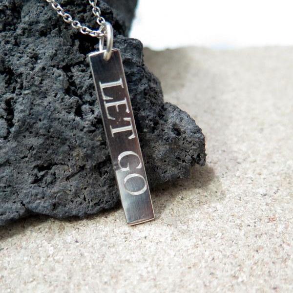 Custom Name Jewelry, Vertical Pendant 