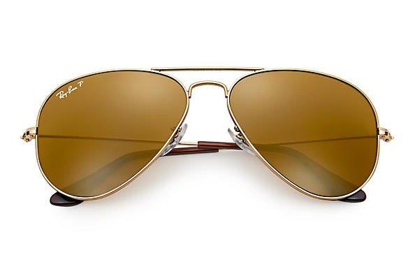 gold ray ban aviators polarized