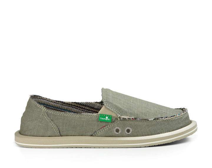 Sanuk Donna Hemp Sidewalk Surfer Olive 