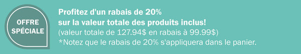 Tarifs 20% de rabais pack vegane