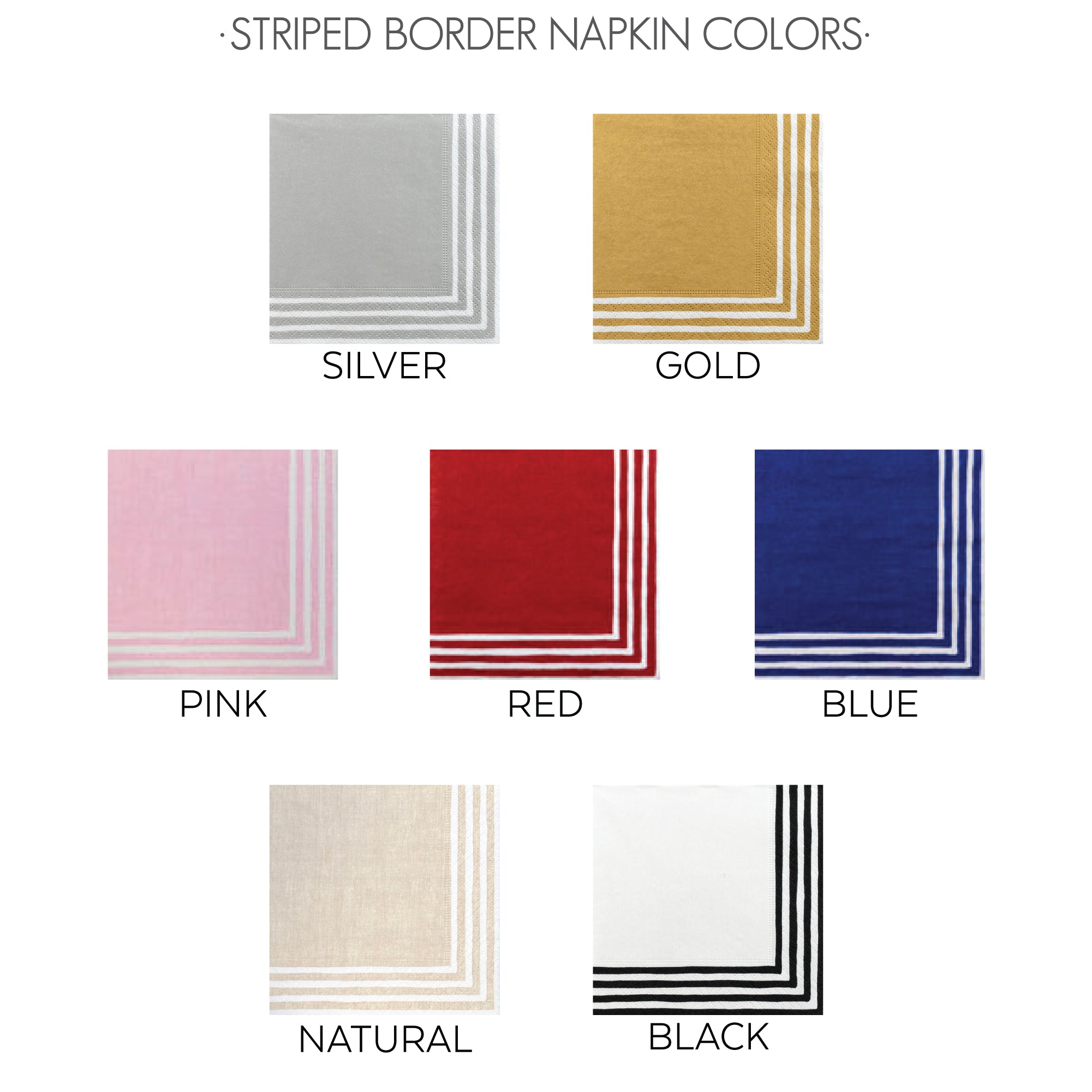 Striped Border Napkin Colors