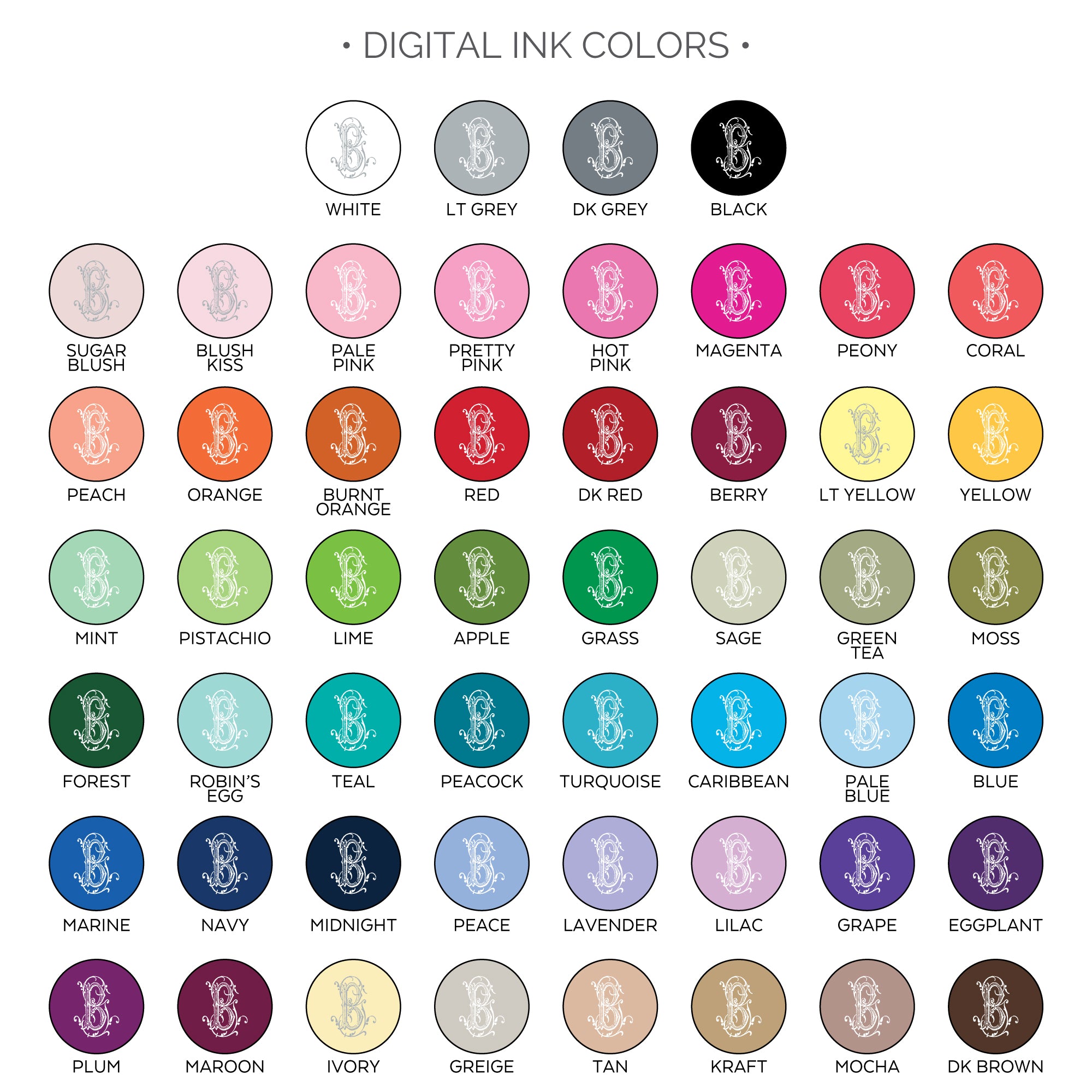 digital ink colors