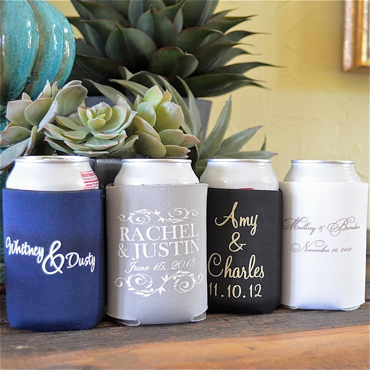 Personalized Wedding Favor Can Coolers - GB Design House
