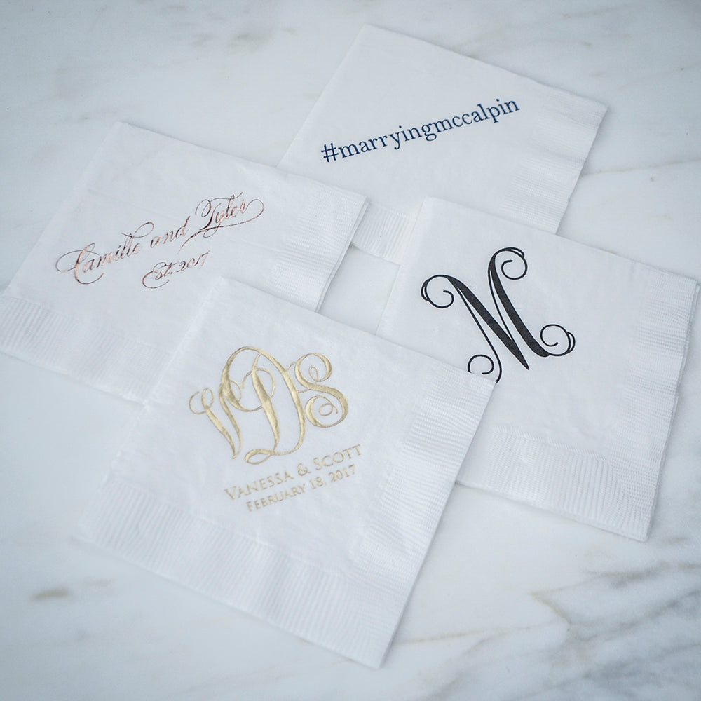 Custom Formal Wedding Cocktail Napkins Gb Design House 