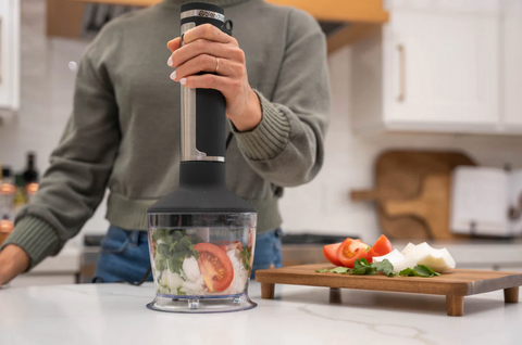 chopping toppings with chopper attachment