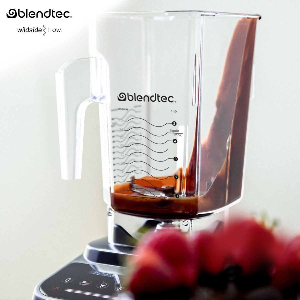 Blendtec 90 oz WildSide Jar, Commercial Grade - Five-Sided Replacement  Blender Jar - Compatible with Blendtec Blenders - 36 oz Blending Capacity -  Red