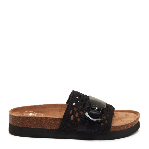 Rocket Dog Alma Black Crochet Strap Sandals