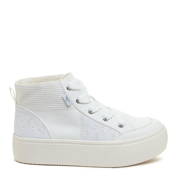 Rocket Dog Flair White Patchwork Platform Trainers