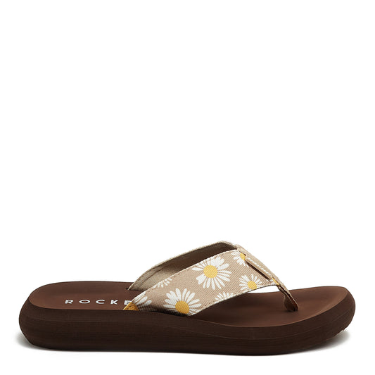 Comfort Women's and Men's Beach Flip-flops SOXO daisies