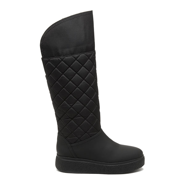 Rocket Dog Archie Black Quilted Roll-Down Winter Boot