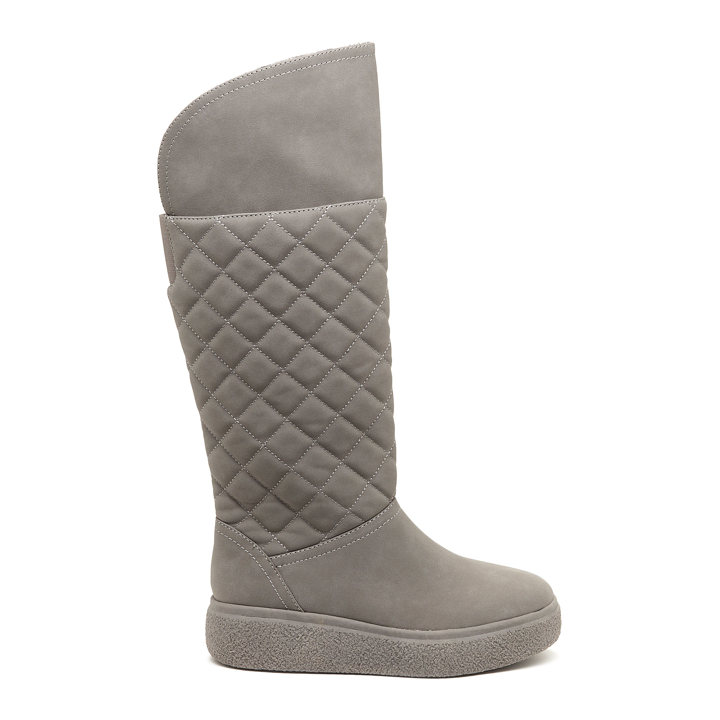 Image of Archie Grey Quilted Roll-Down Winter Boot
