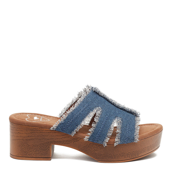 Rocket Dog Clipper Blue Platform Sandals