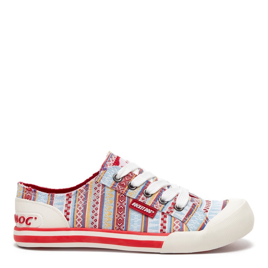 Jazzin Red Korma Stripe Trainer 