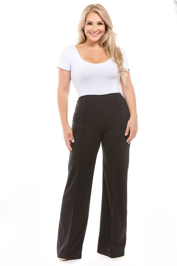 Denim Stretch Ruffle Bell Bottom Pants – Nina Cheyenne