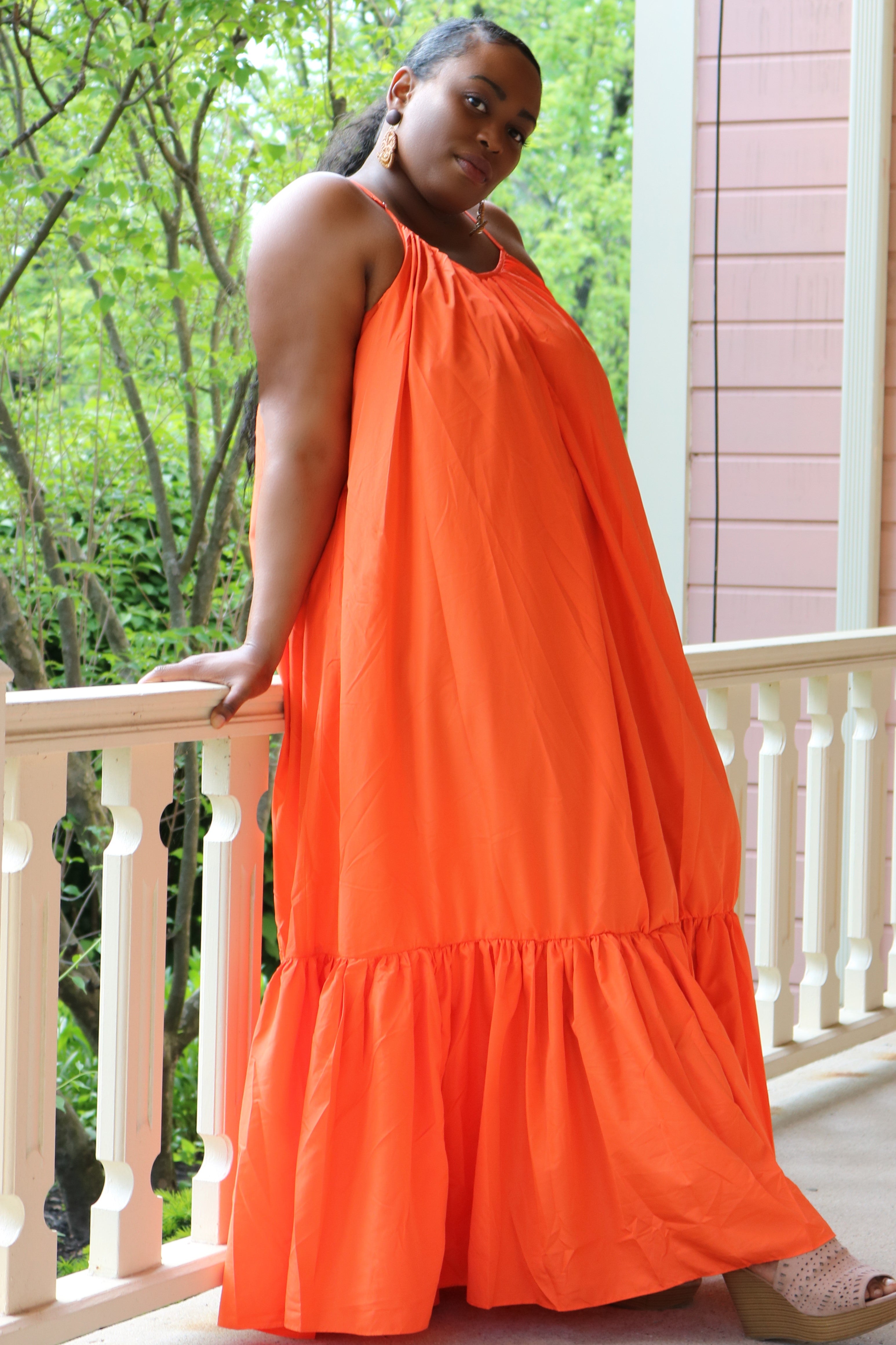 Kayla Orange Over-Sized Maxi Dress – Nina Cheyenne