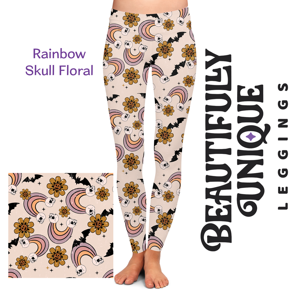 Vibrant Skull, Festival Fashion Leggings