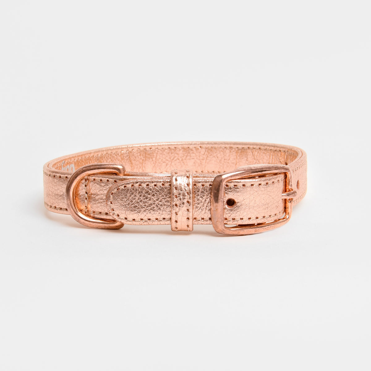 The Nutmeg Fashion Dog Collar in Chrysler Rose Gold Leather *Limited ...