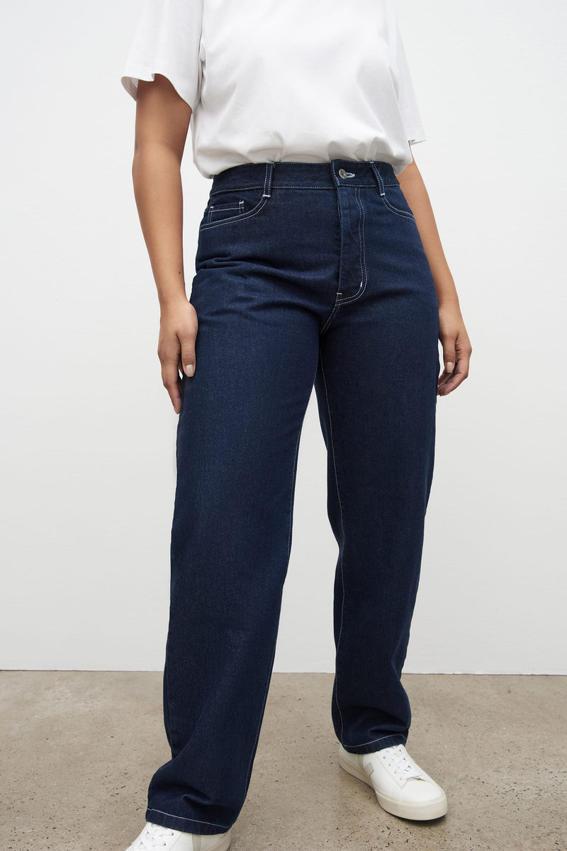 forudsætning Downtown Cyclops Shop Classic Jeans - Indigo Denim | Kowtow Clothing – Kowtow United States