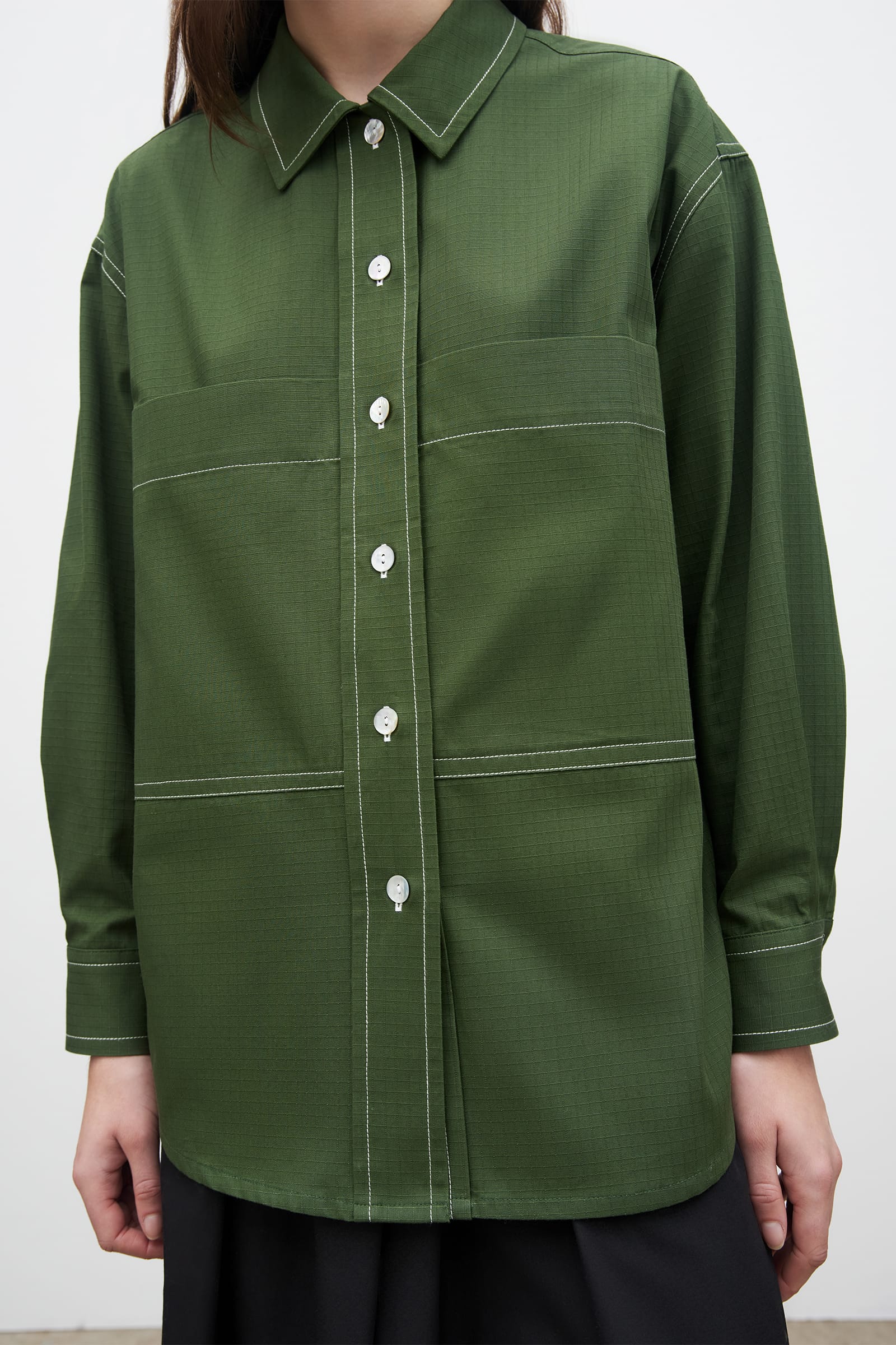 Shop Reese Shirt - Deep Green | Kowtow Clothing – Kowtow United States