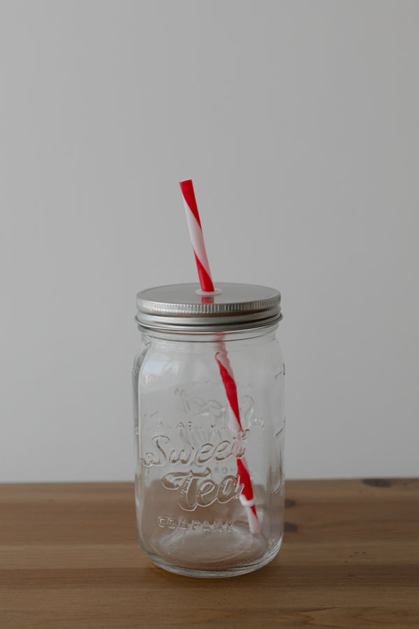 Southern Breeze Sweet Tea Glass Mason Jar with Lid & Straw