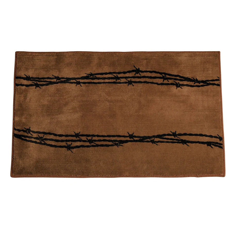 CHOCOLATE BARBWIRE KITCHEN/BATH RUG