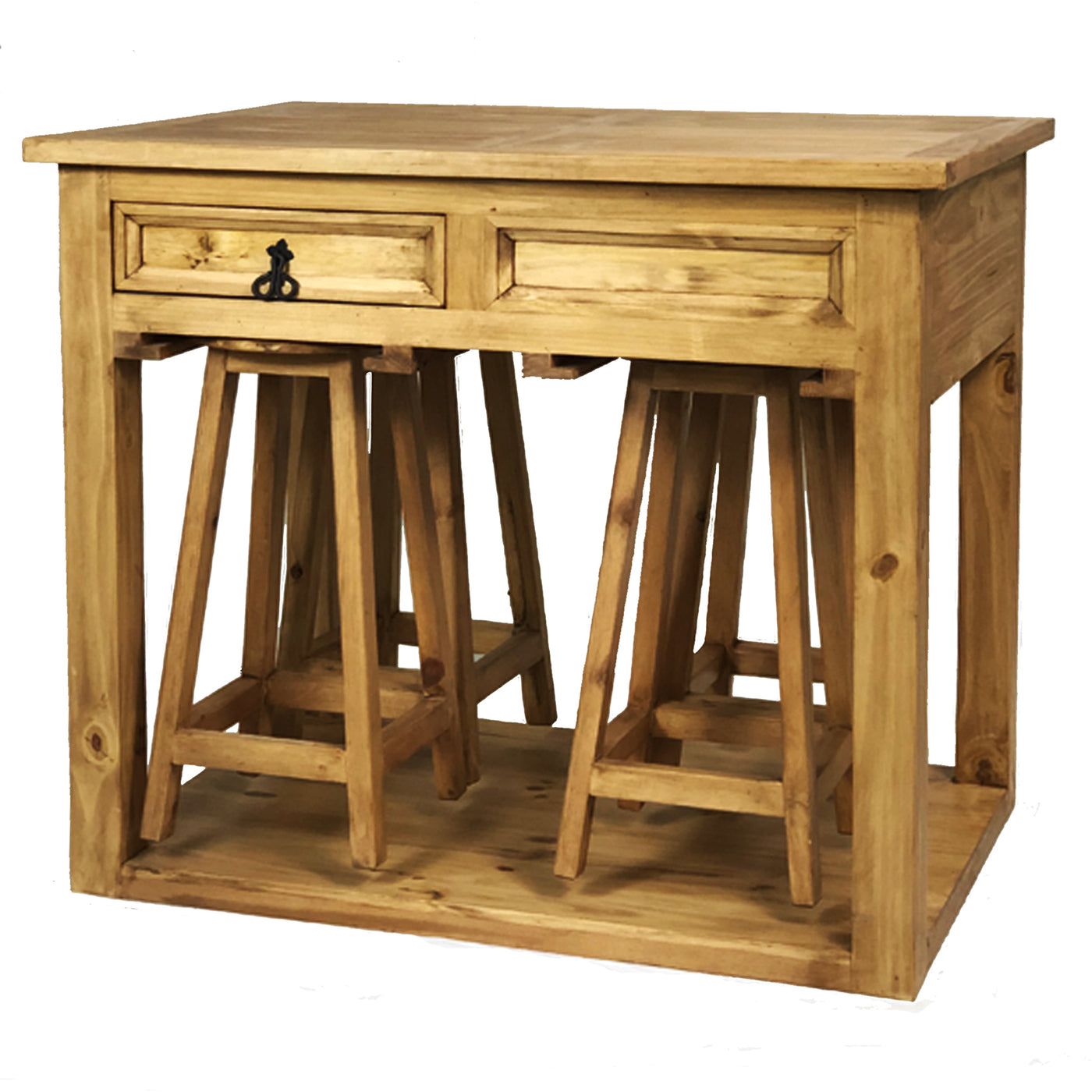 Kitchen Island w/ 4 Stools – Rustics for Less