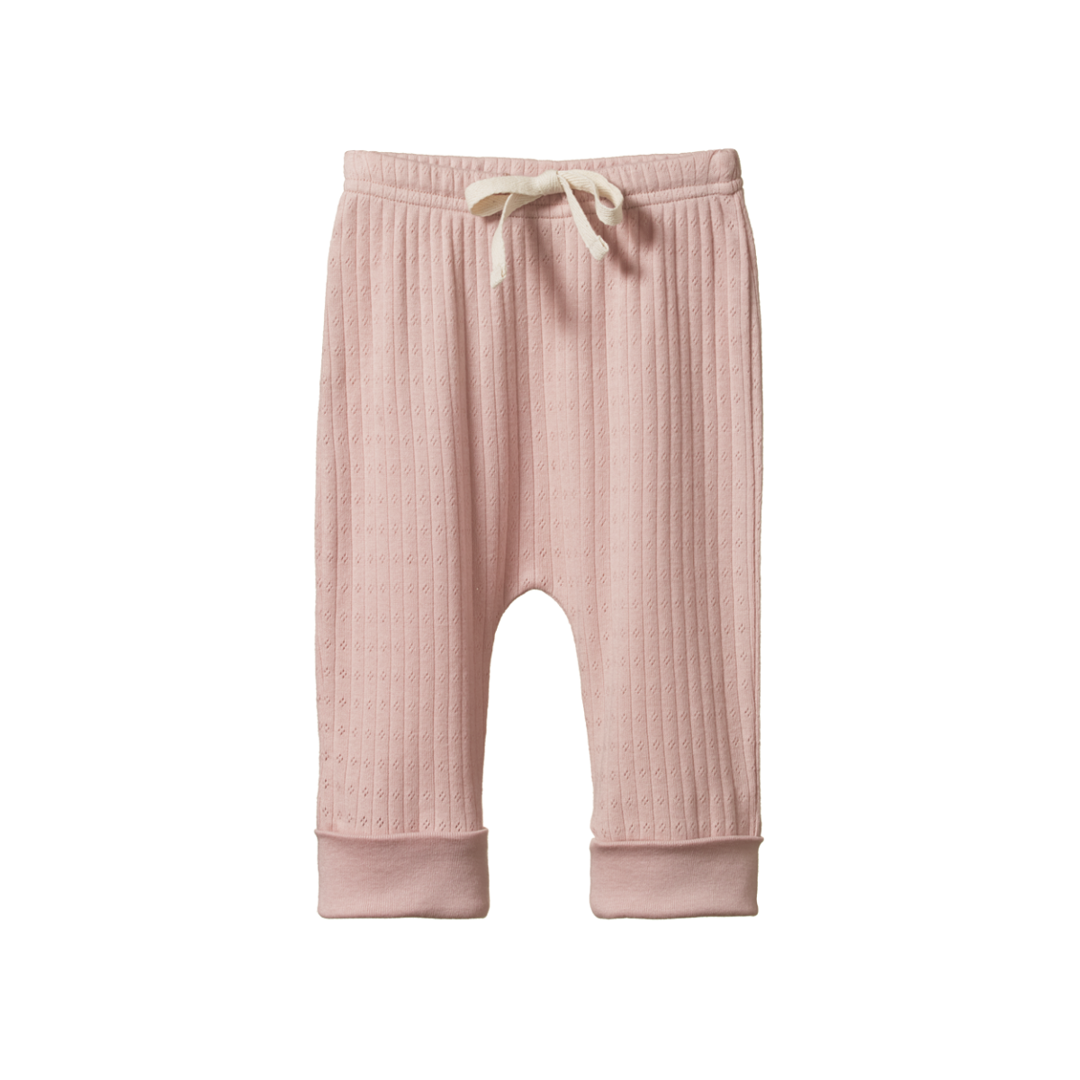 Nature Baby, Pointelle Drawstring Pants, White Fox & Co